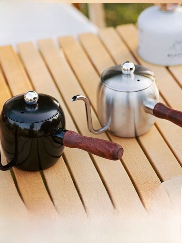 Coffee Tea Pots - Portable Hand-Poured Coffee Pot with Wooden