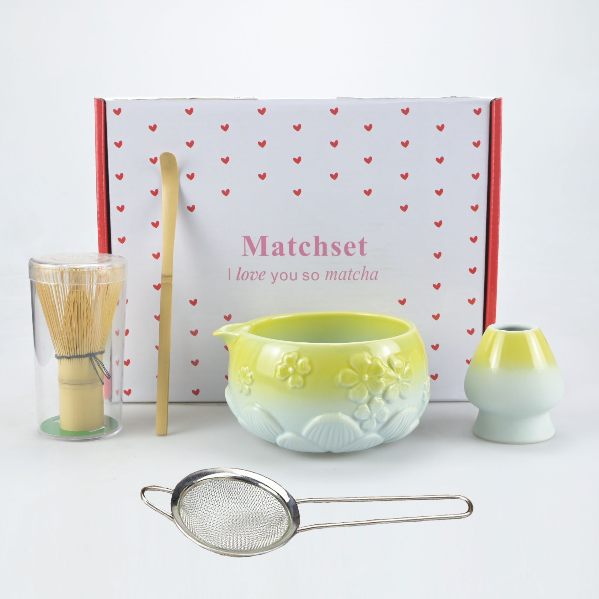 Matcha Whisk Set - 5pcs/set of Floral Matcha Tools, including