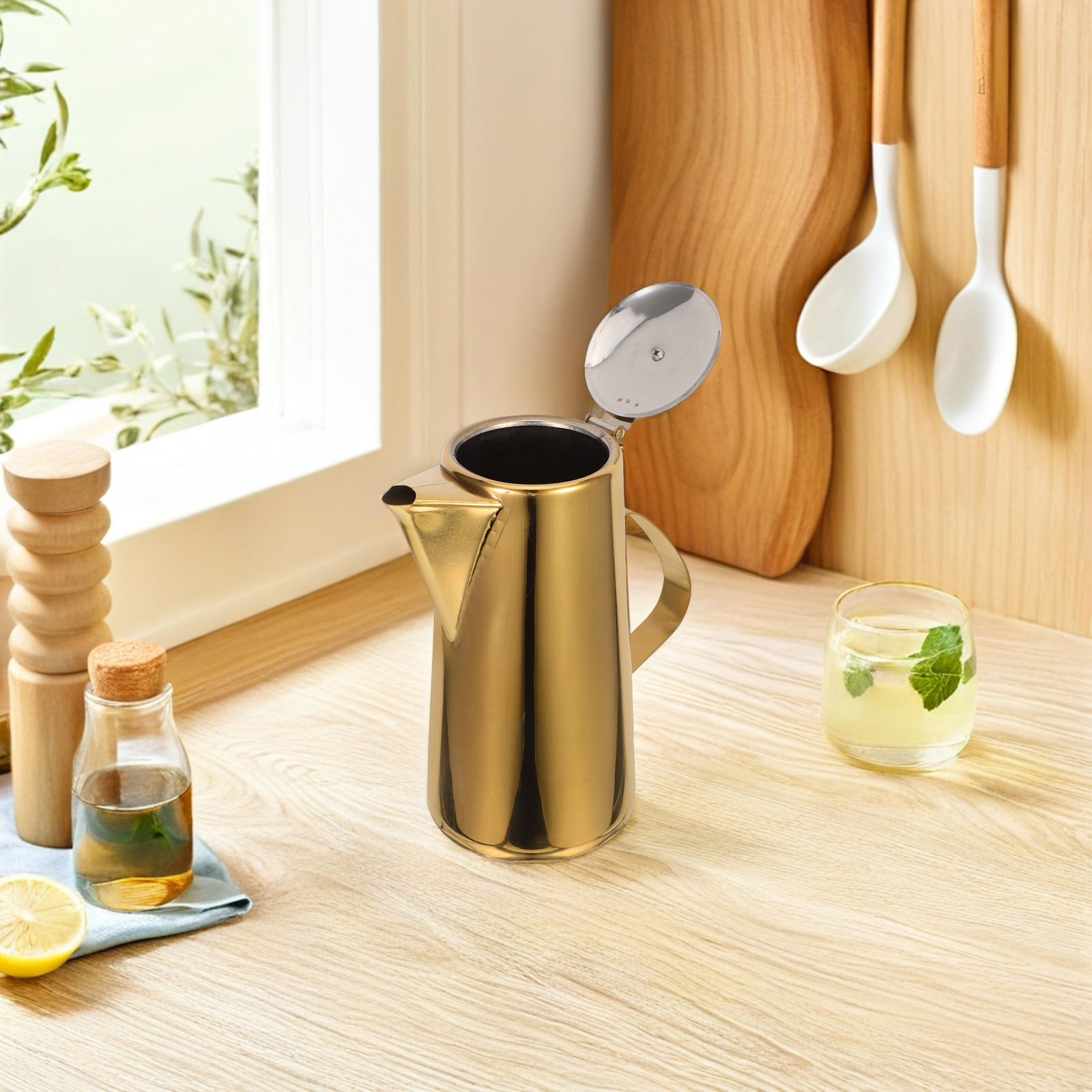 Cold Brew Jar - 1.5L Stainless Steel Water Pitcher Cold