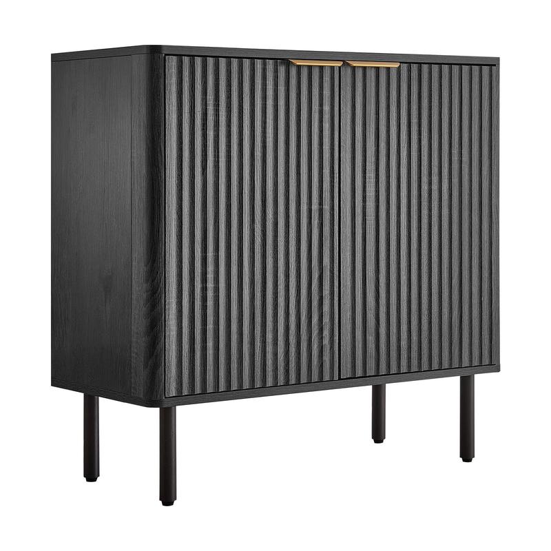 Coffee & Tea Collective - Coffee Bar Cabinet, Mid Century Fluted