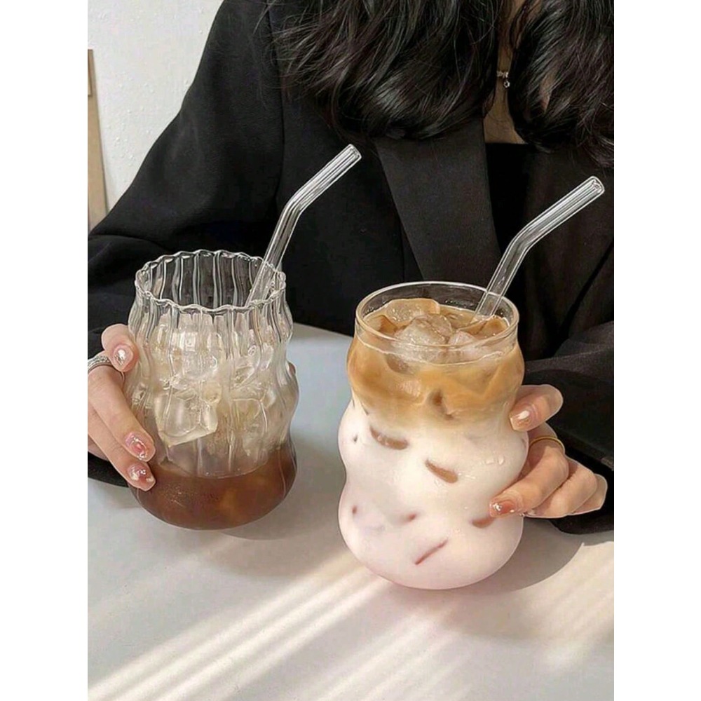 Coffee Tea Uses - 1pc Glass Coffee Cup (Without Straw)