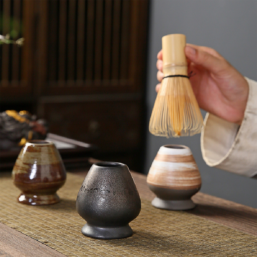 Matcha Whisk Set - Japanese Coarse pottery Matcha Tea Chasen