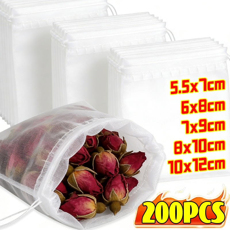 Coffee Tea Leaf - 200/50Pcs Nylon Tea Bags Small Empty