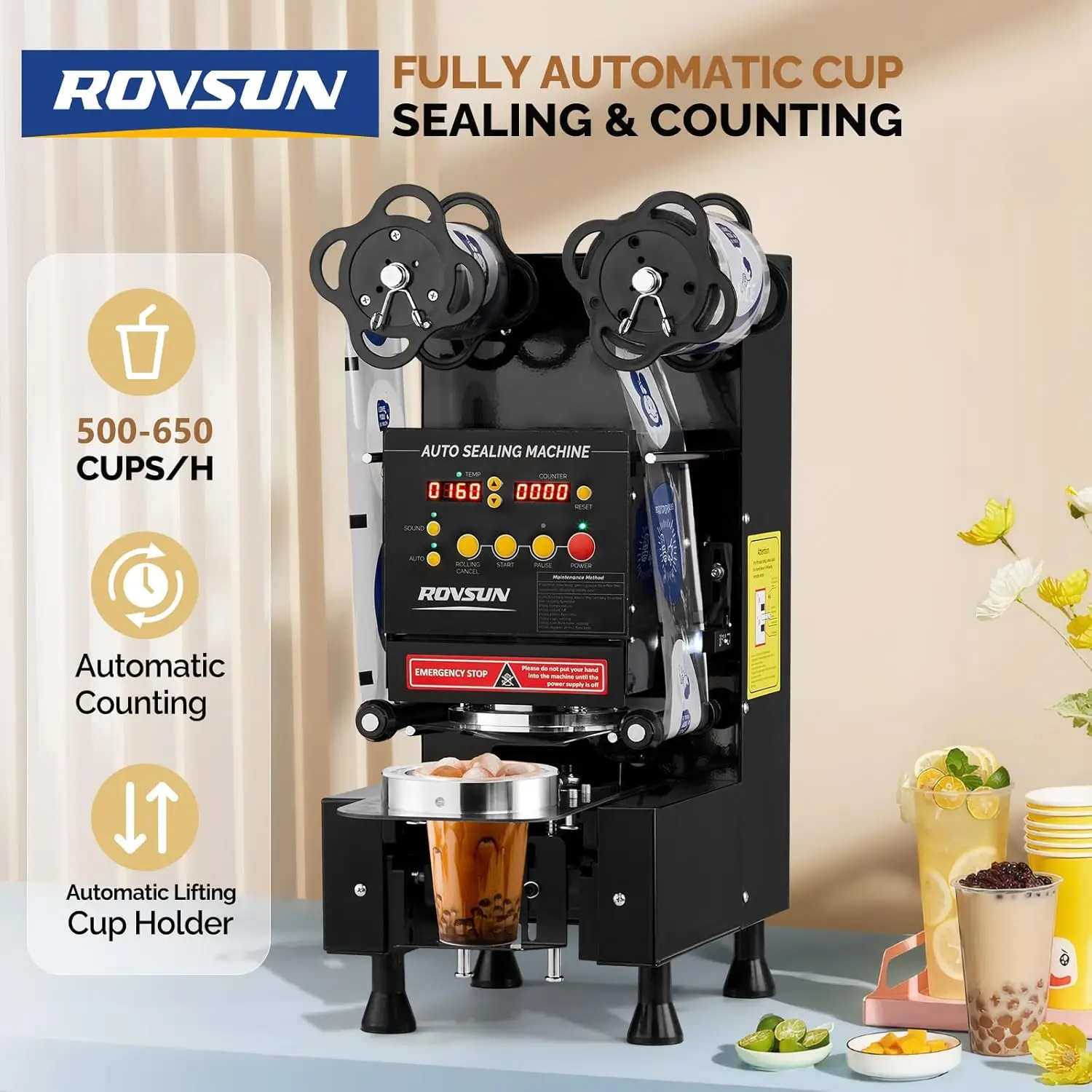 Automatic Cup Sealing Machine  – Coffee Tea Difference recenzja i cena