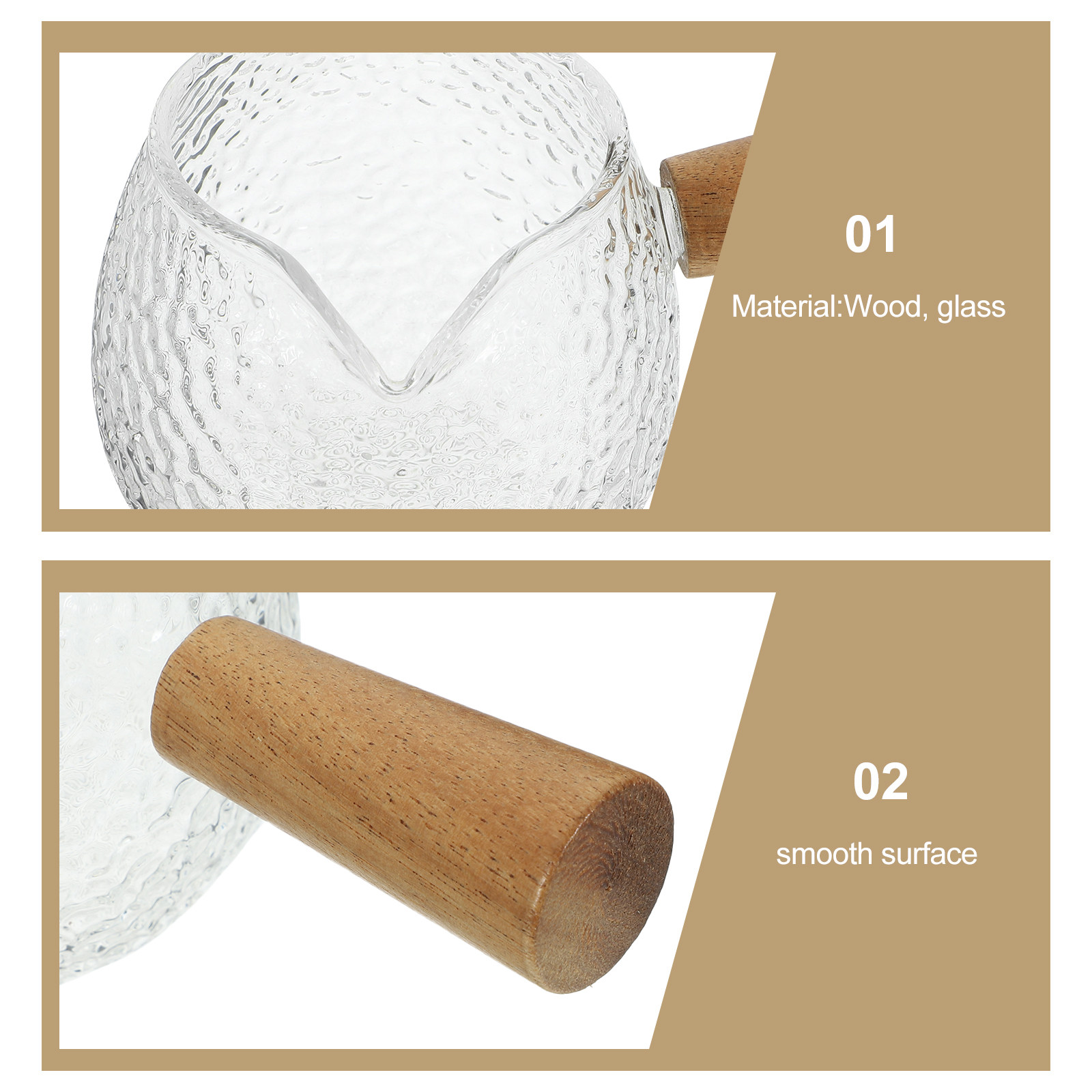 Wooden Handle Glass Milk Pitch – Coffee Tea Uses recenzja i cena