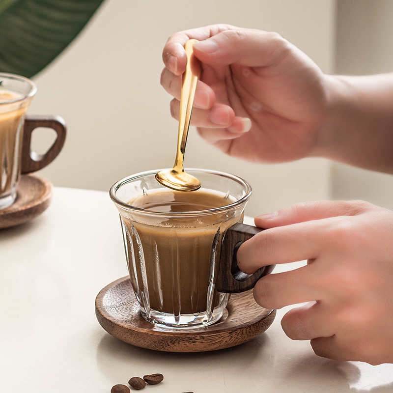 Glass Coffee Cup Set with Coas – Coffee Tea Uses recenzja i cena