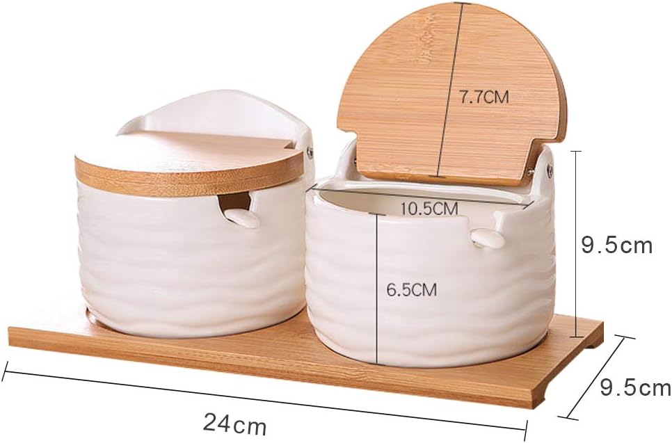 Ceramic Salt Cellars with Lids – Tea Coffee Sugar Container recenzja i cena
