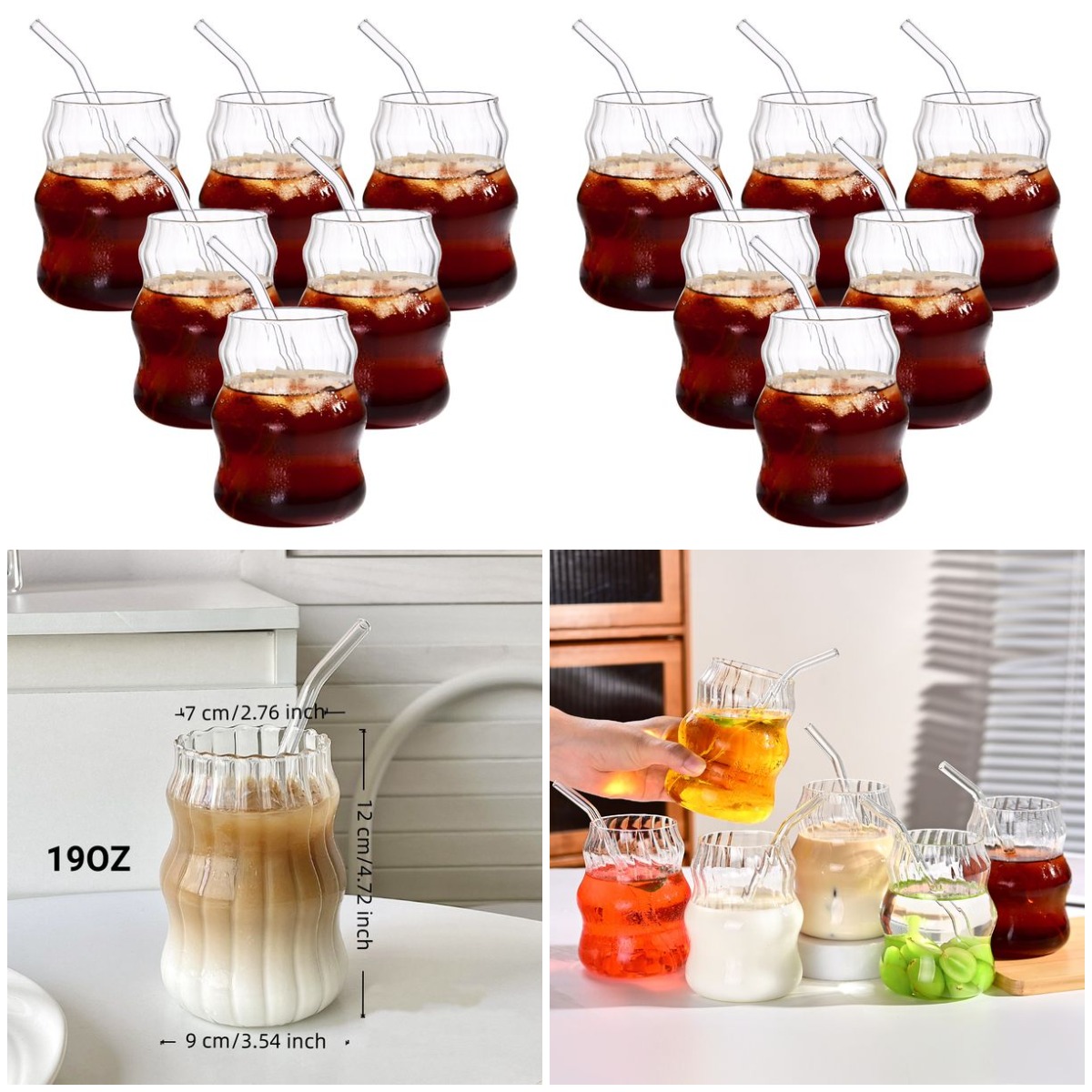 6 Pcs 19oz Glass Coffee Cup Se – Coffee Tea & Company recenzja i cena