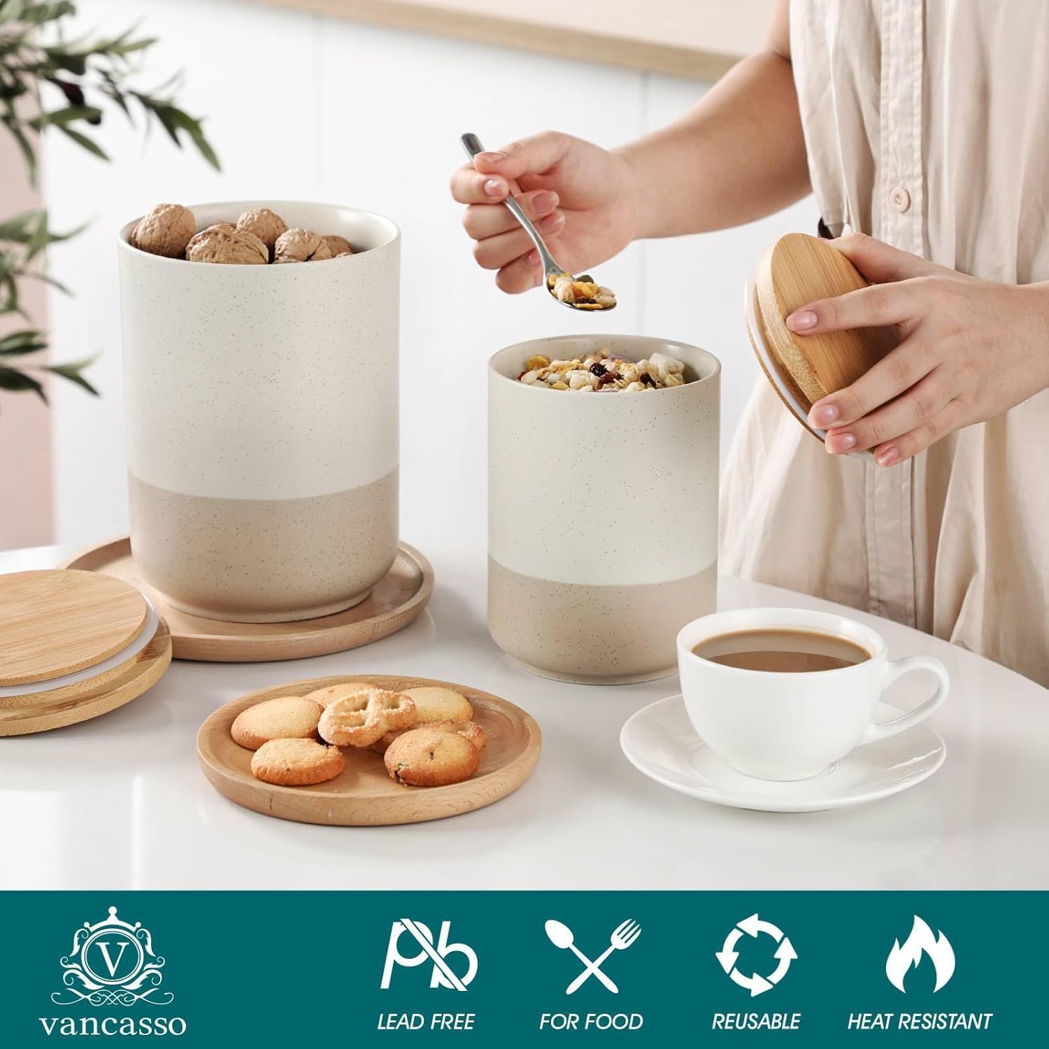 Sabine Ceramic Canister Set wi – Coffee Tea And Sugar Set recenzja i cena