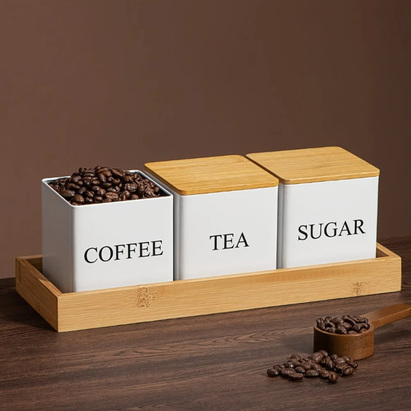 500ml Black White Box with Lid – Tea Coffee Sugar Container recenzja i cena