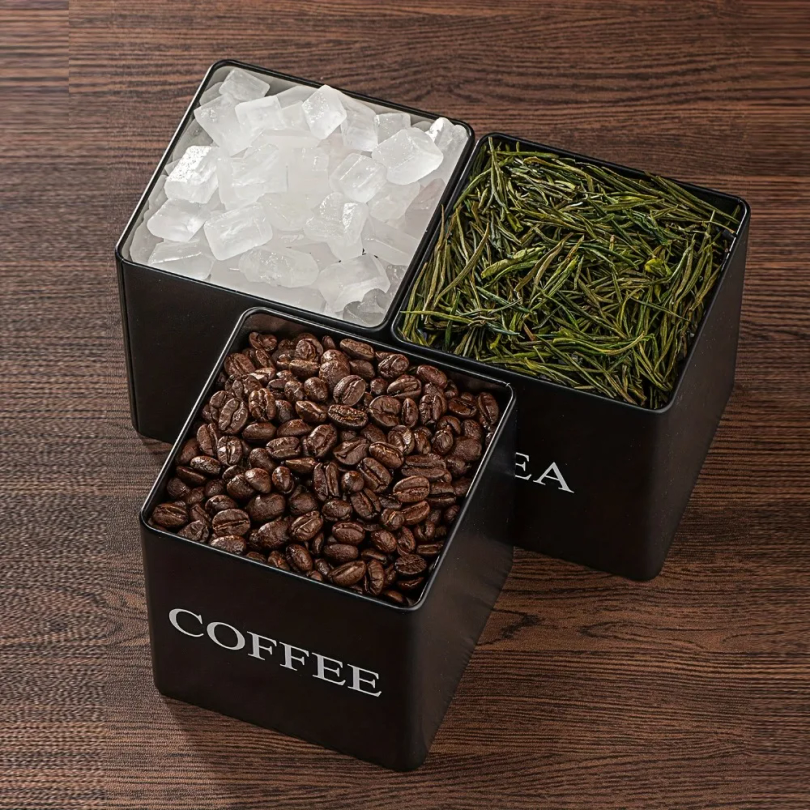 500ml Black White Box with Lid – Tea Coffee Sugar Container recenzja i cena