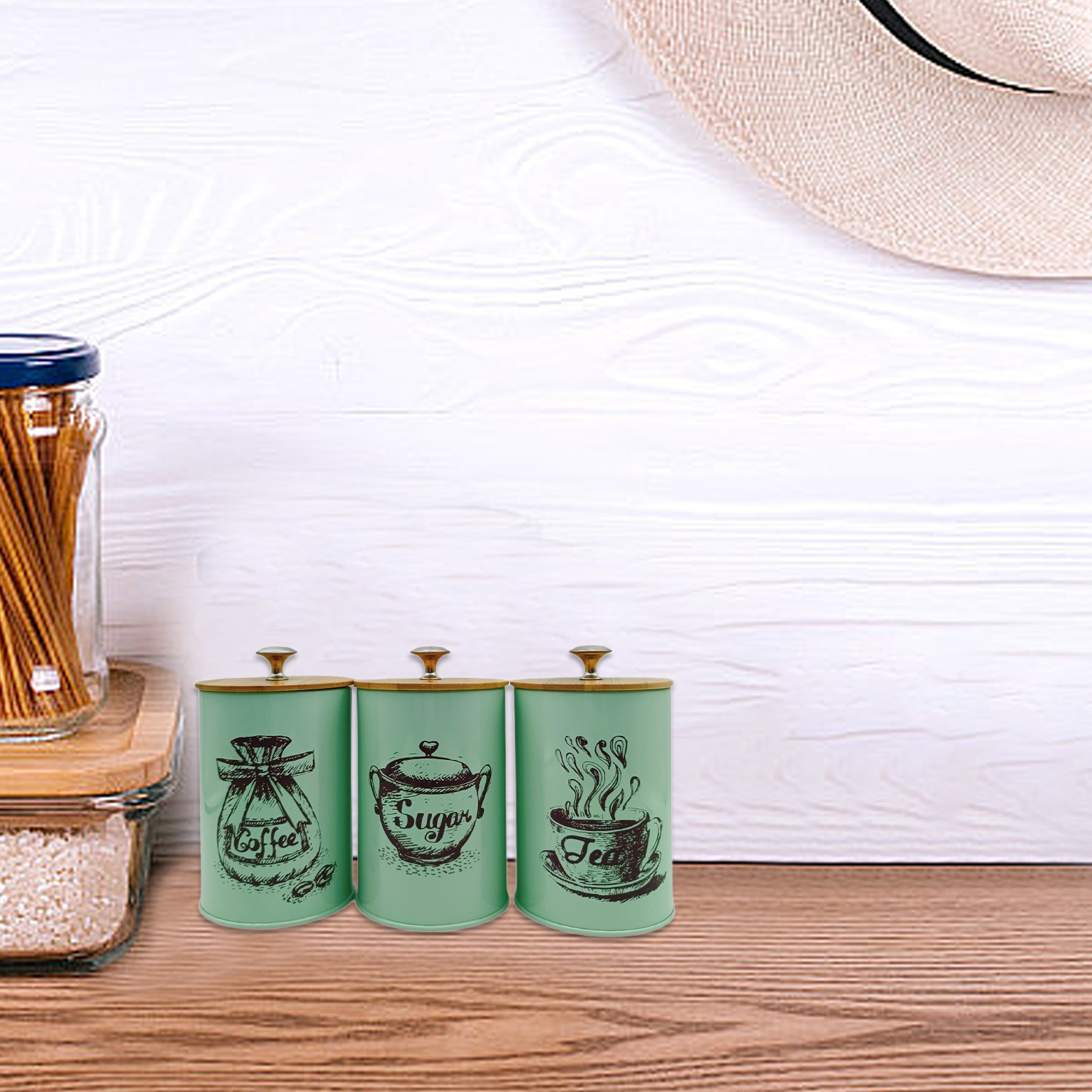 3Pcs Sealed Coffee Canister Se – Tea Coffee Sugar Container recenzja i cena