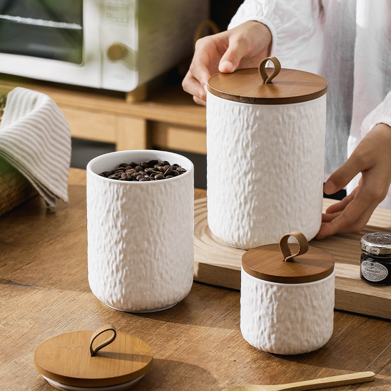 Rock Pattern Ceramic Tea Stora – Tea Coffee Sugar Container recenzja i cena