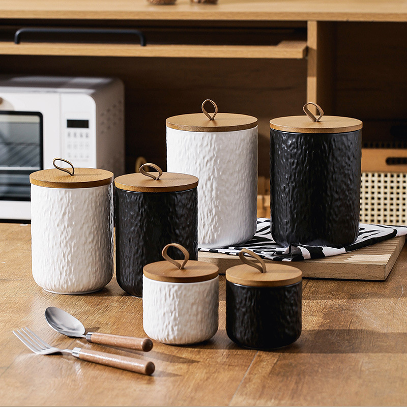 Rock Pattern Ceramic Tea Stora – Tea Coffee Sugar Container recenzja i cena