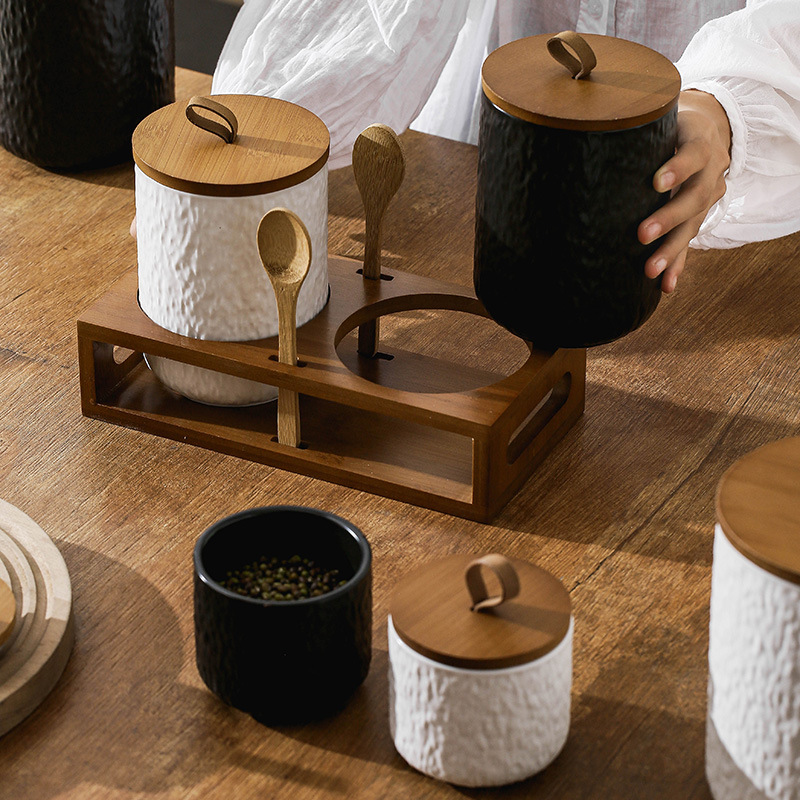 Rock Pattern Ceramic Tea Stora – Tea Coffee Sugar Container recenzja i cena
