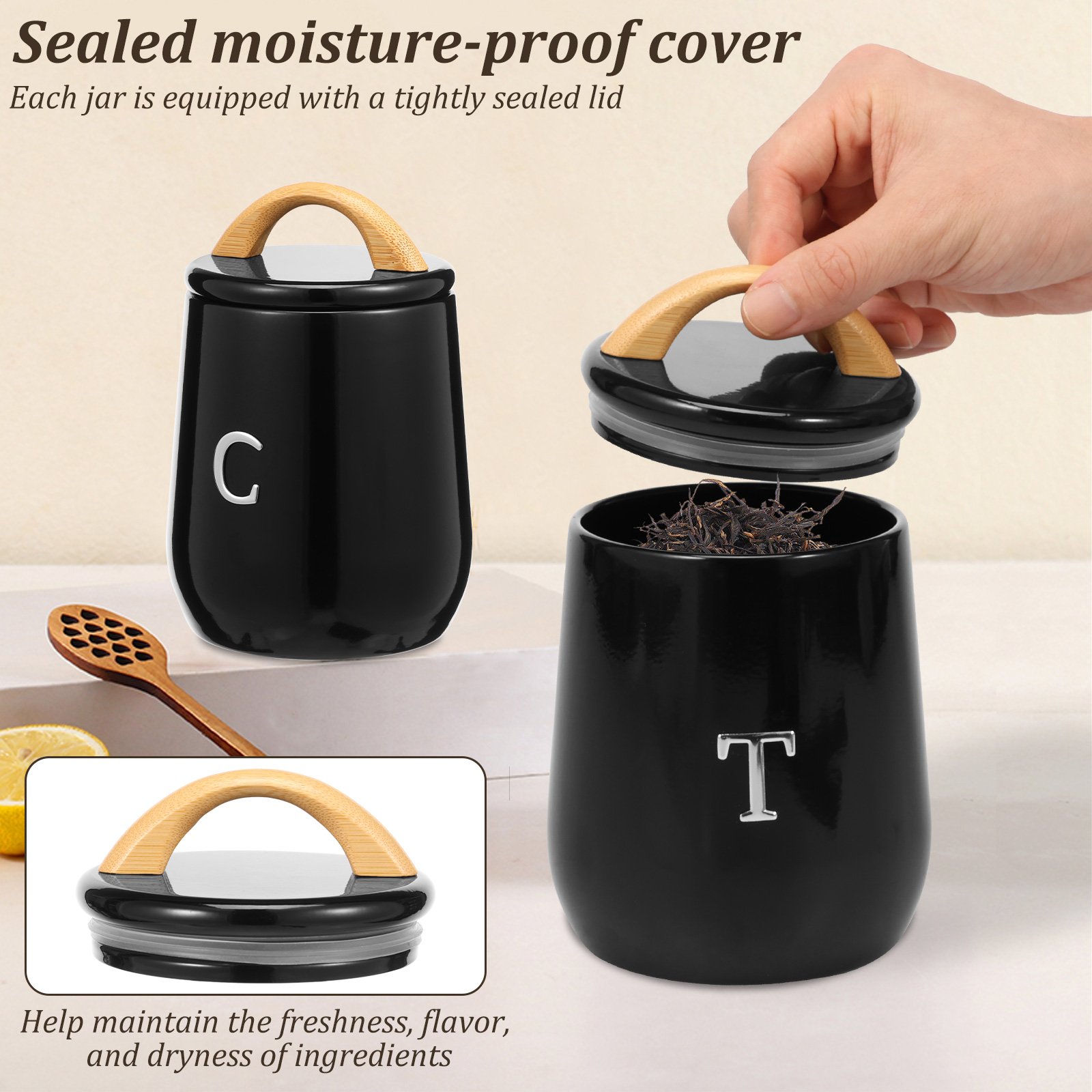 3Pcs Kitchen Storage Jar Tea S – Coffee Tea Difference recenzja i cena