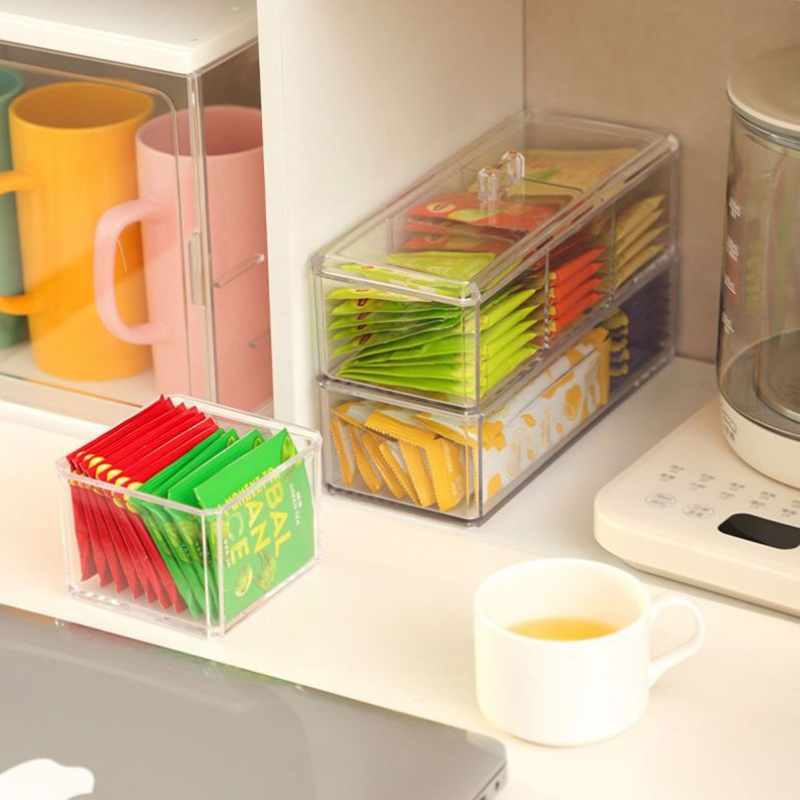 [E] Tea Bag Storage Box Drawer – Tea Coffee Sugar Container recenzja i cena